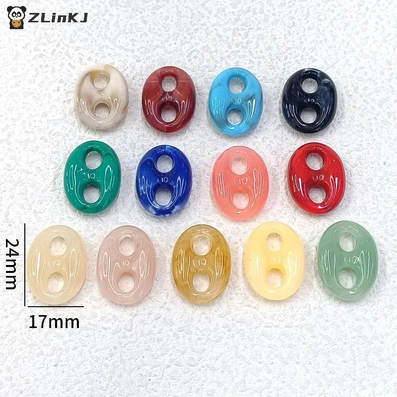 24x17mm Colorful Acrylic Geometric Beads DIY Necklace Bracelet Zpaxo