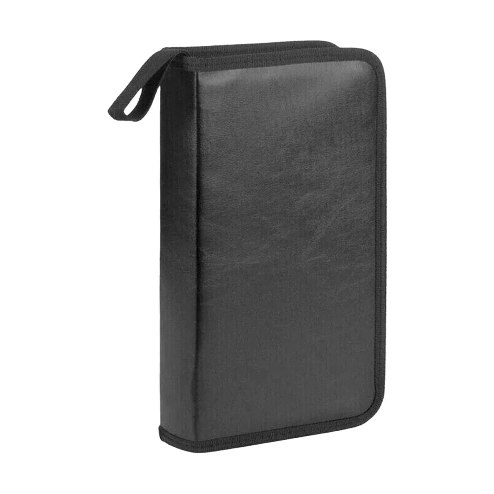 Portable Zipper DVD CD Holder Capacity Storage Pouch Bag Double-side Zpaxo black