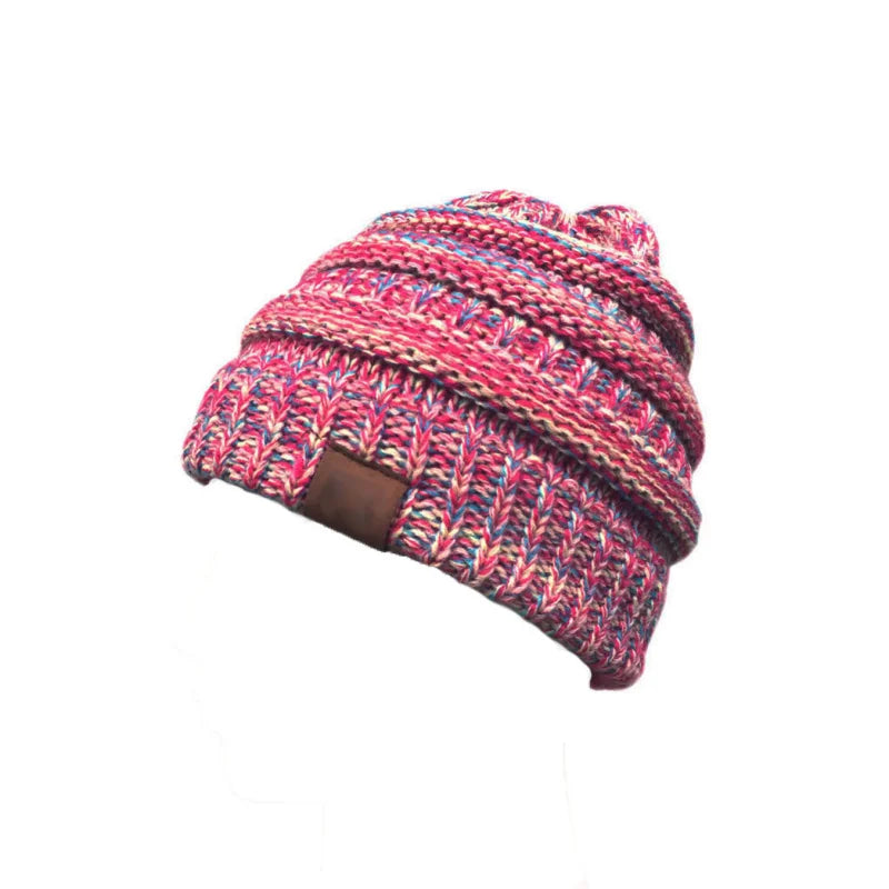 Knitted Open-Top Ponytail Beanie – Unisex Winter Hat 3 Colors