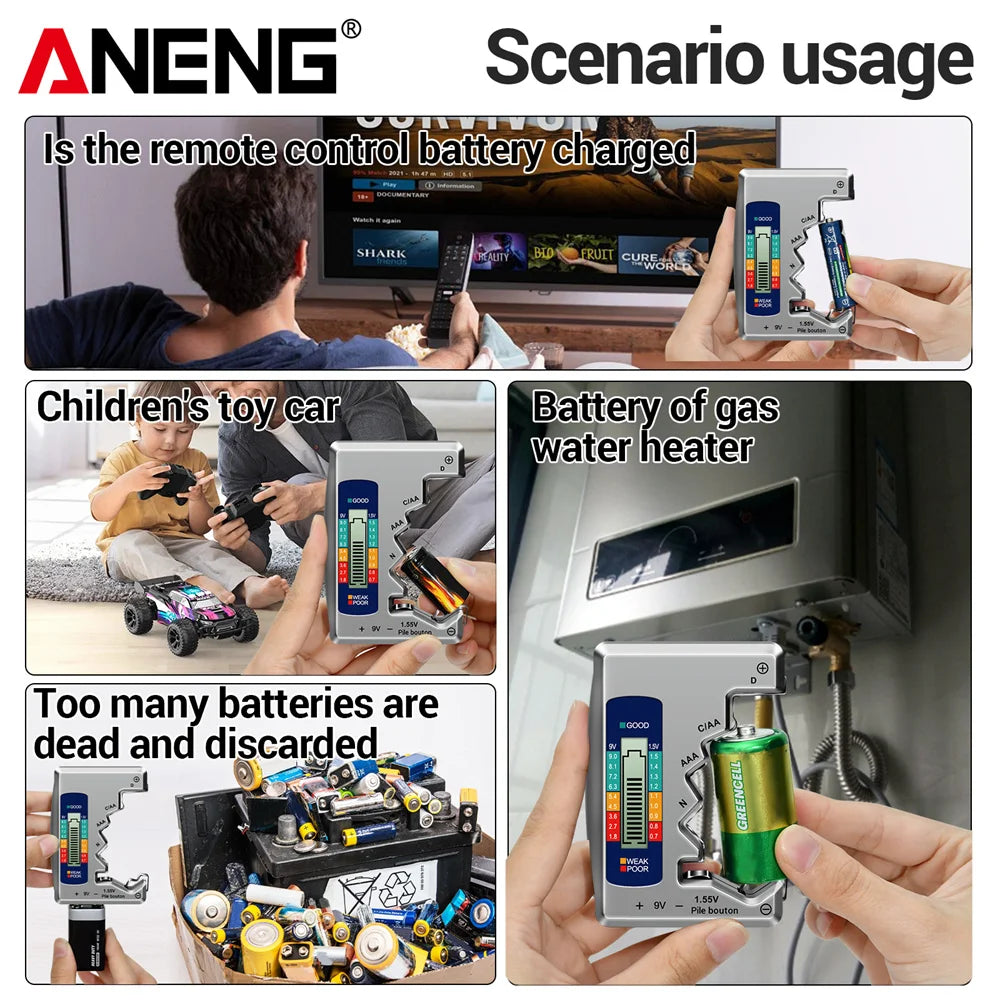 ANENG BT1688 Digital Battery Tester Button Cell LCD Display Check