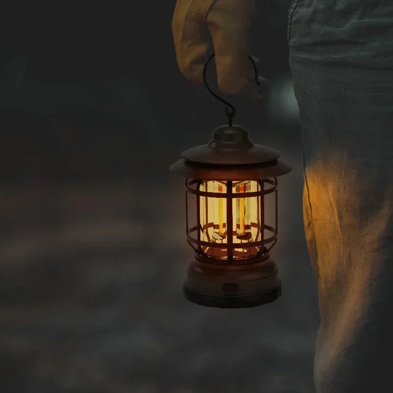 Retro LED Camping Lantern – Waterproof Portable Outdoor Light