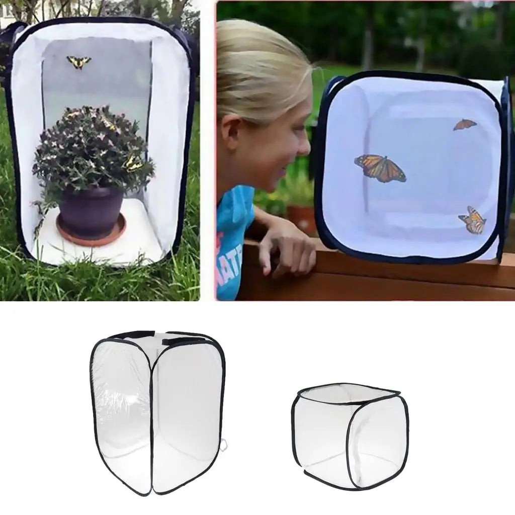 Foldable Collapsible Butterfly Habitat Cage Clear PVC Film Terrarium Zpaxo