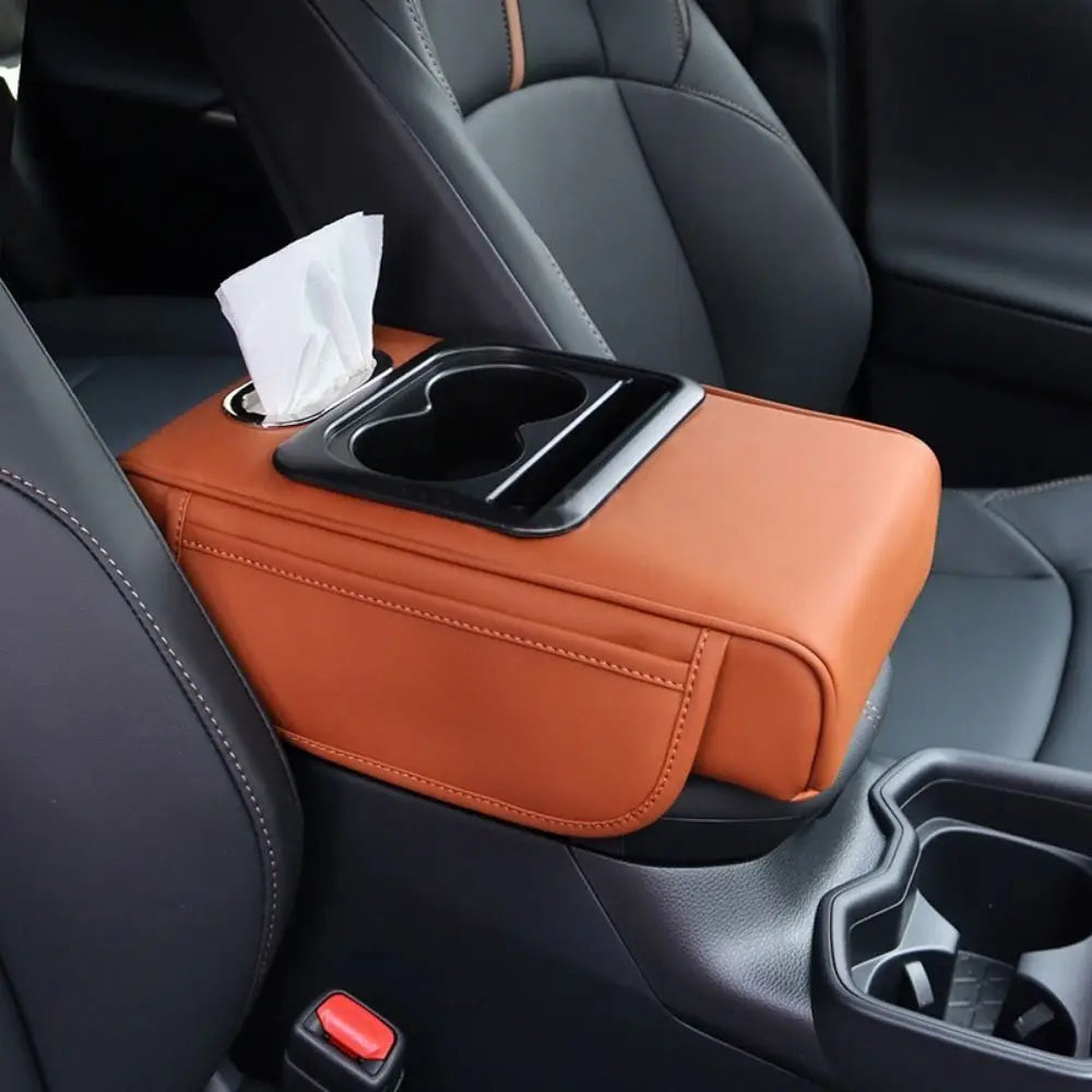Elbow Support Car Arm Rest Cushion Cup Holder Side Storage Pockets Zpaxo