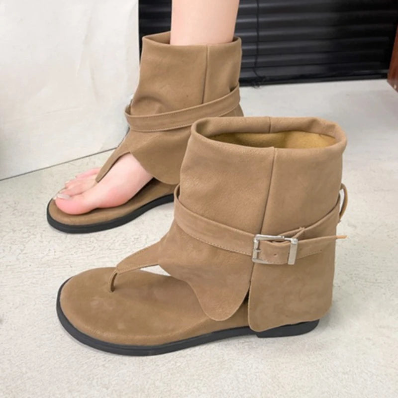 Summer Women's Clip-toe Solid Wedge Mid Heel Sandals Women Zpaxo