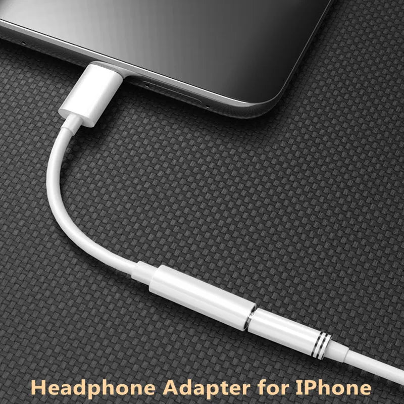 Lightning Headphone Adapter Jack AUX Audio Cable IPhone14 13 12 11