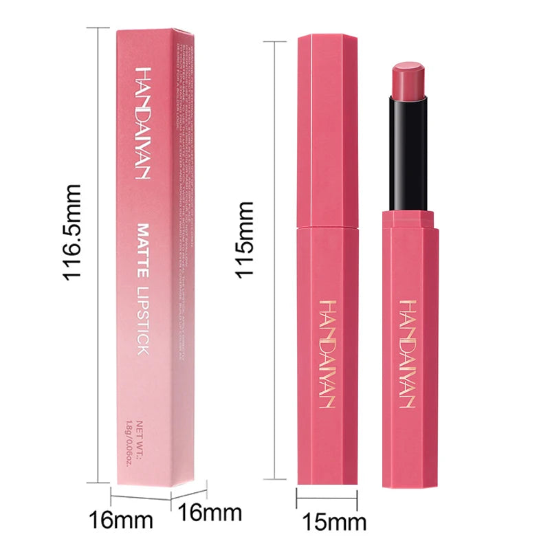 HANDAIYAN 6-Color Velvet Matte Lipstick Smooth Waterproof Non-Stick Soft Mist Solid Lip Gloss Long-Lasting Color Lip Makeup Zpaxo