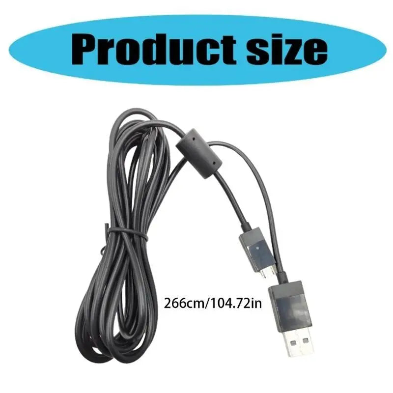 652F Game Controller Power Cable with Light USB Charging Cable for Controller 108inch Data Transfer Charging Wire Zpaxo