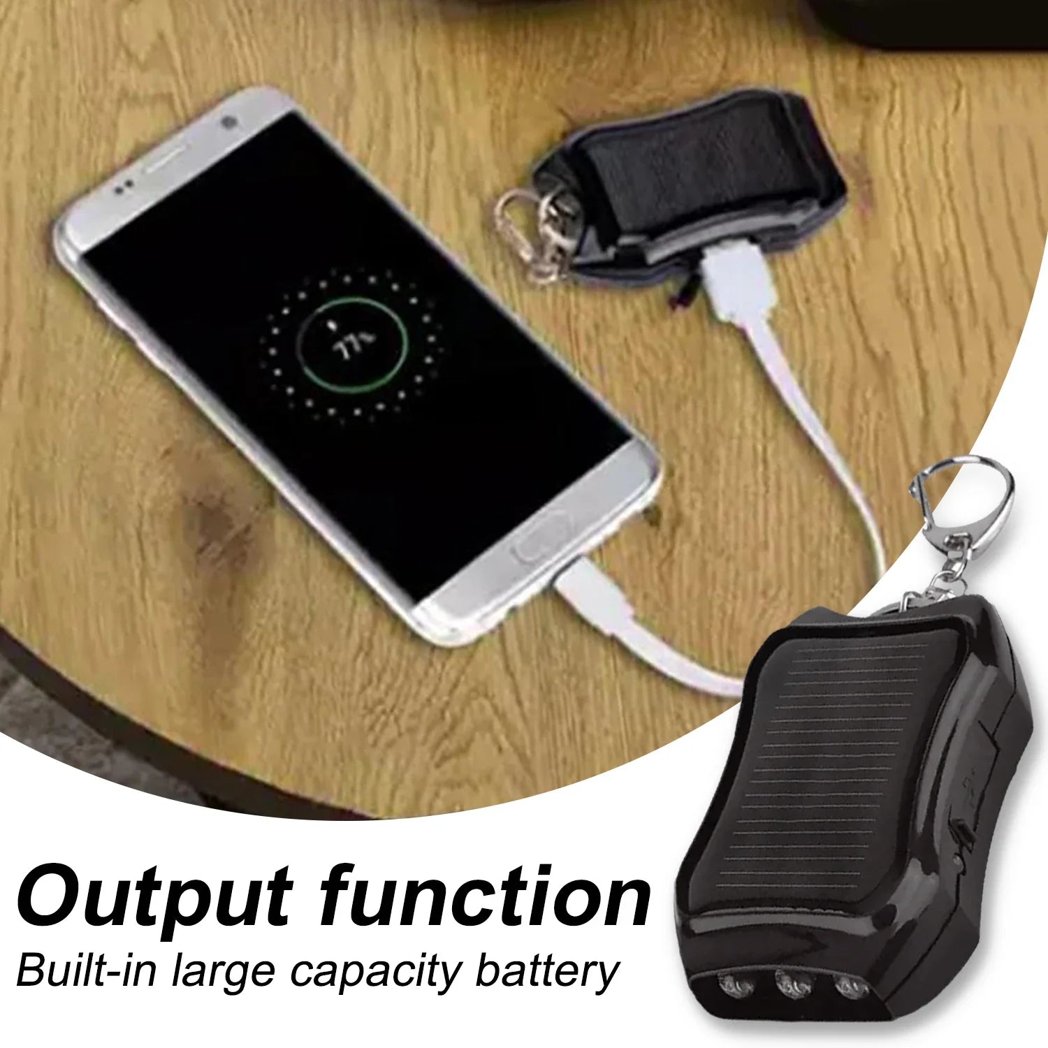 POCKETMAN Solar USB Keychain Flashlight – 2000 Lumen Mini Torch