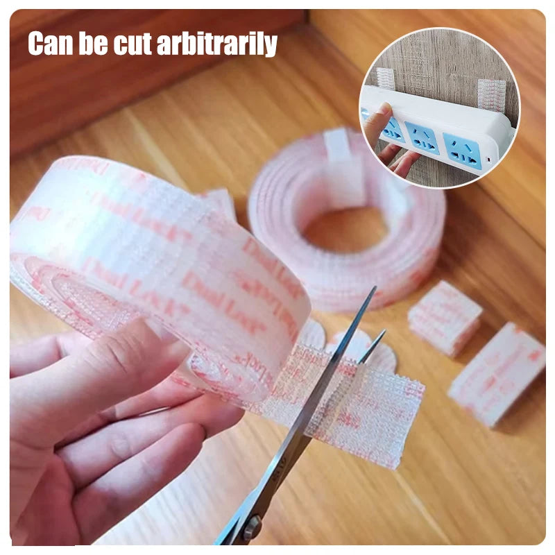Double Sided Adhesive Mushroom Reclosable Fastener Black& Transparent
