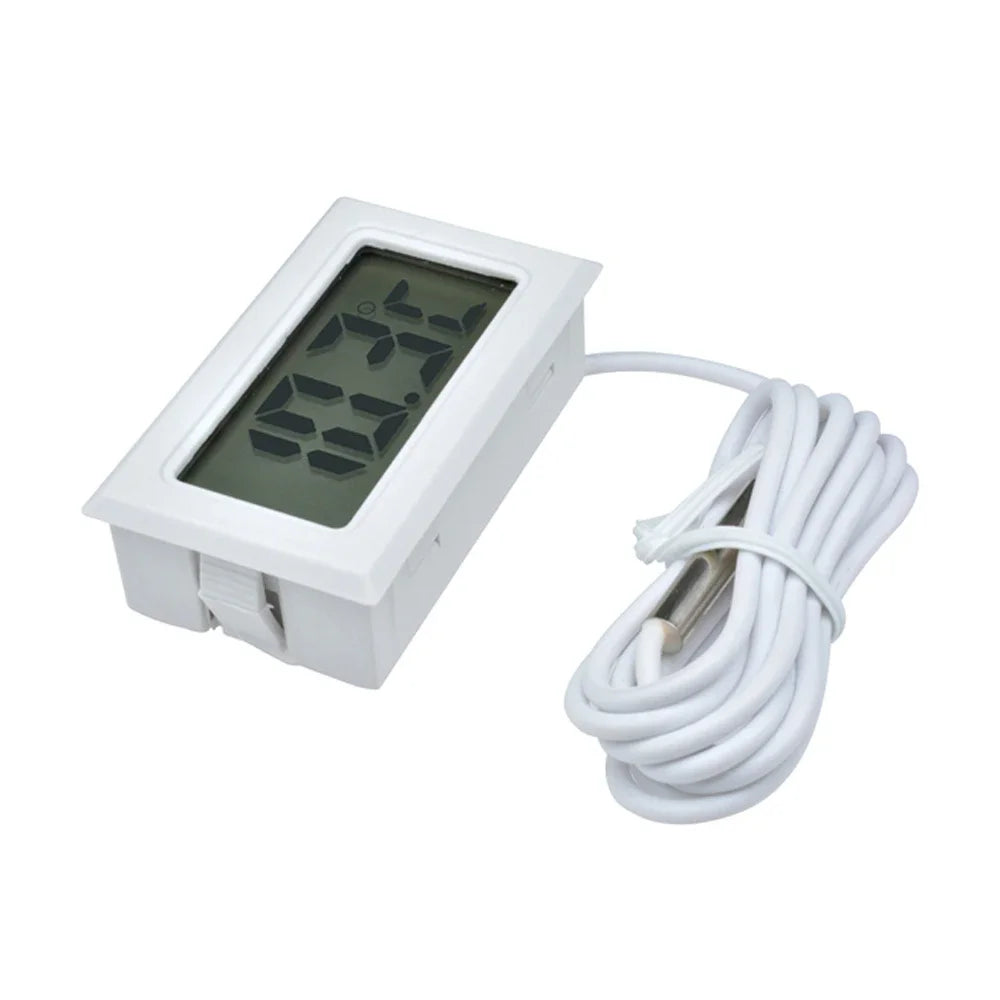 Car Digital Thermometer Mini LCD Temperature Indoor Outdoor Aquarium Temperature Tester Monitor Embedded Temperature Sensor Zpaxo WHITE