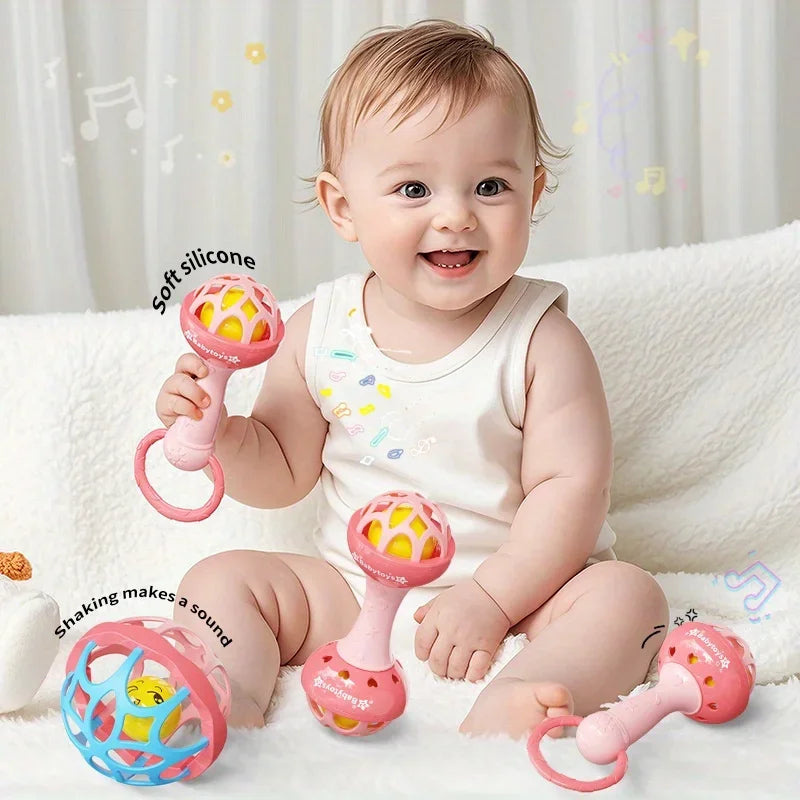 Sensory Toys Babies Pink Handheld Ball Player Bell Ringing Improve