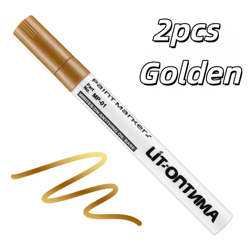 1pc/2pcs Golden Tombstone Marker | Restores Text on Granite/Marble, Weather-Resistant Fine Tip Zpaxo Golden2pcs