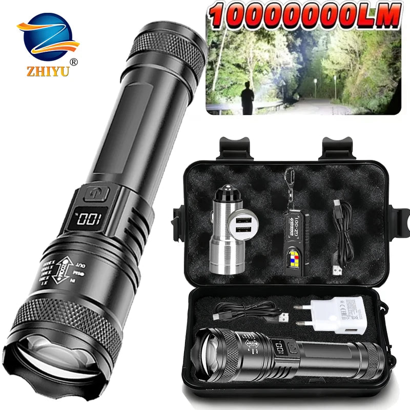 2000LM Tactical LED Flashlight – Zoom, USB-C Rechargeable, IP67 Tactical LED Flashlight Zpaxo