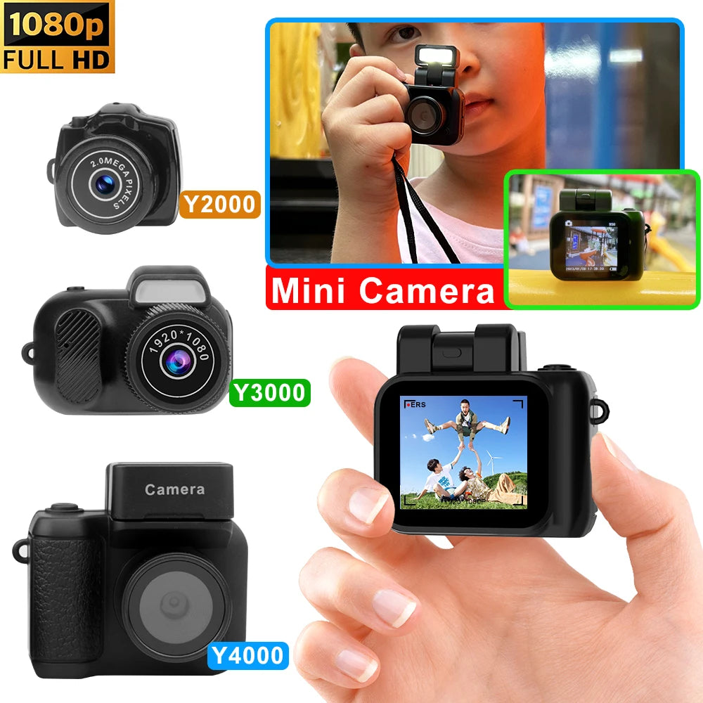 Y4000 Monoreflexes Style Mini Camera With Flash Lamp And Battery Dock Portable Video Recorder DV 1080P With LCD Screen Y3000 Zpaxo