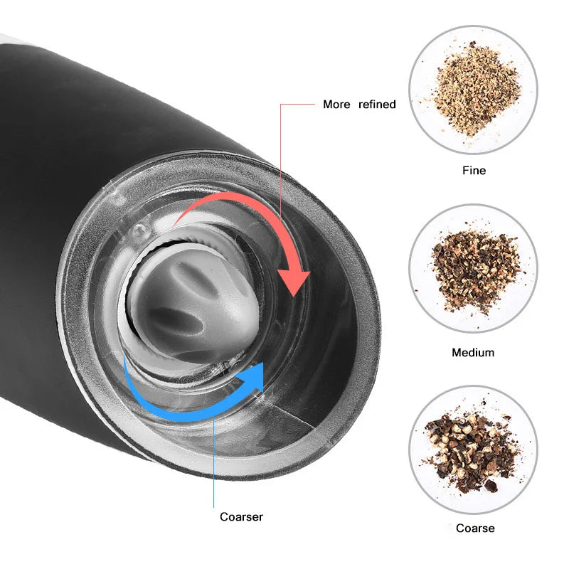 Electric Pepper Grinder Stainless Steel Automatic Gravity Shaker Salt Zpaxo
