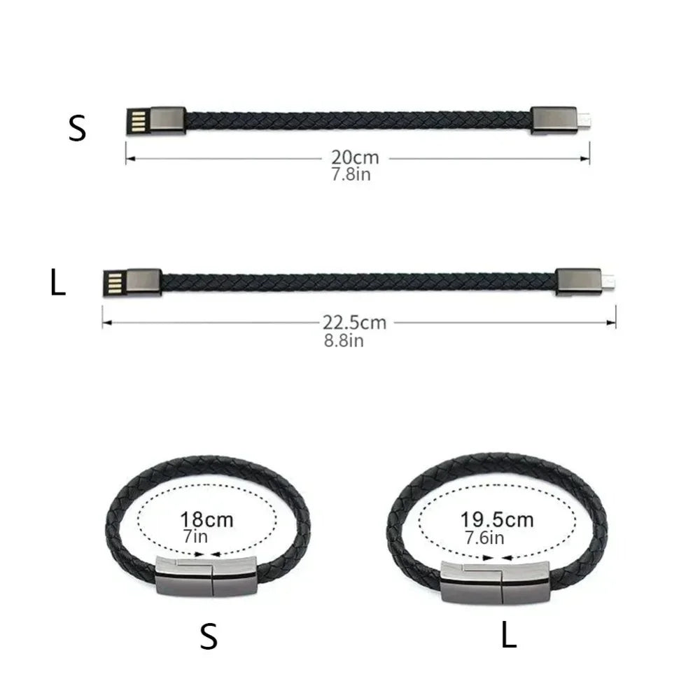 USB-C Bracelet Charging Cable – Fast Charge Wristband Cord USB-C Bracelet Cable Zpaxo