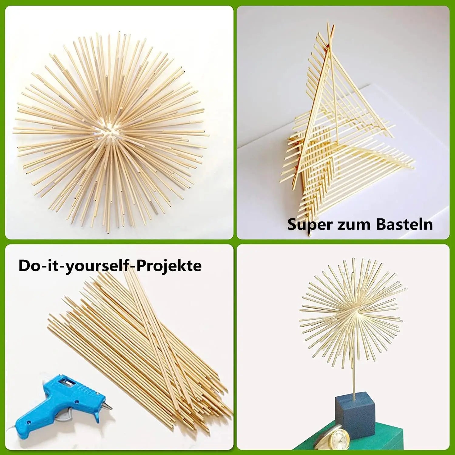 100Pcs Unfinished Round Wooden Sticks – DIY Craft & Model Kit Wooden Craft Sticks Zpaxo