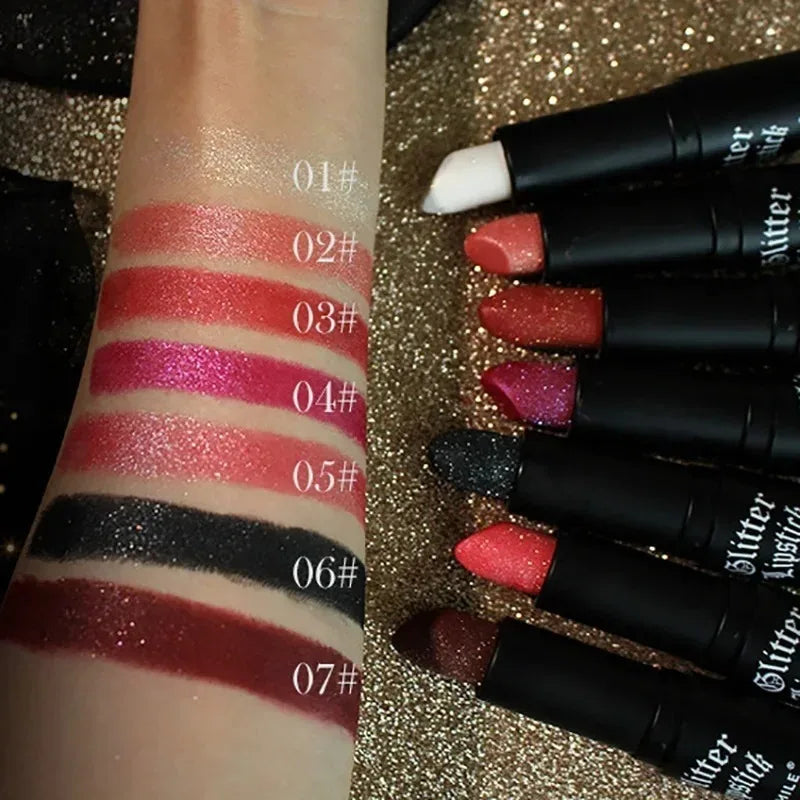 7 Colors Diamond Matte Lipstick Non-stick Cup Flash Lasting