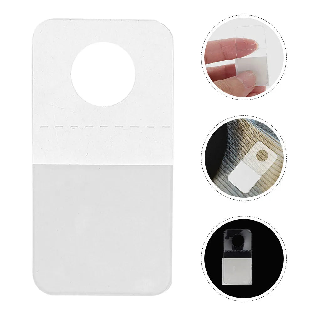 Self Adhesive Hanging Tabs Clear PVC Sticky Hooks Retail Display Tags Zpaxo Default Title