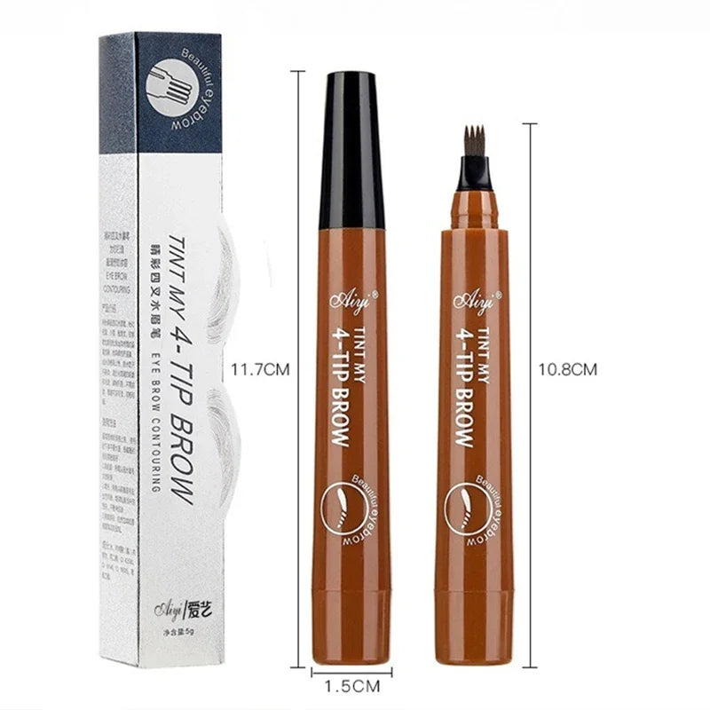 5 Colors 4 Point Eyebrow Pencil Waterproof Liquid Black Brown Eyebrow Pen Makeup Long Lasting Cosmetic 4 Split Tip Brow Pencil Zpaxo