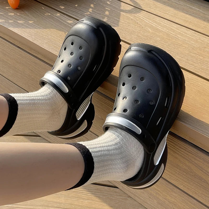 Chunky Platform Clogs Sandals Women 2026 Summer Soft Thick Bottom