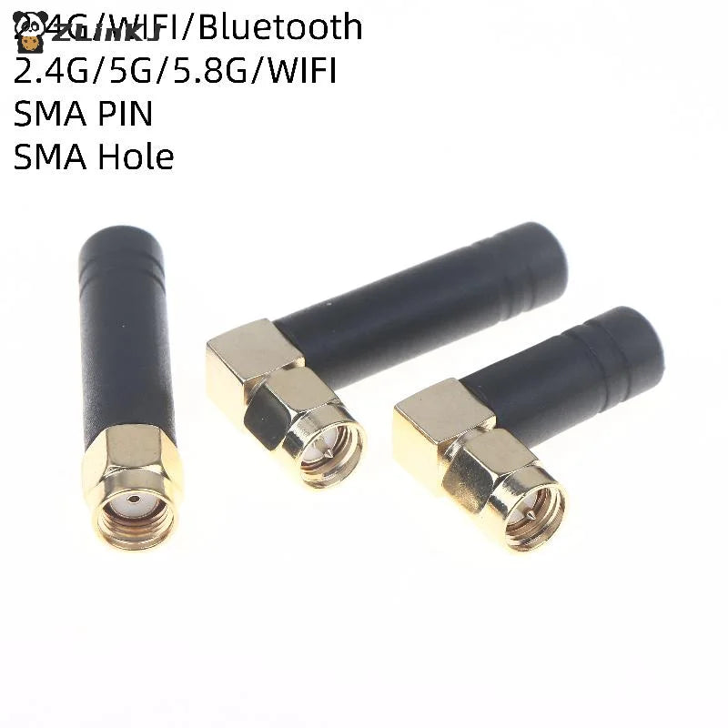 Right Bend Angle Ultra Compact Mini Wifi Antenna 2 3DBI Gain SMA Male Zpaxo