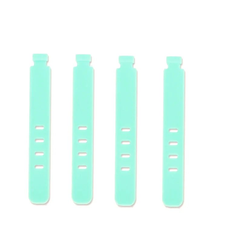Silicone Cable Strap Wire Organizer Earphones Mouse USB Reusable Zpaxo Green-4PCS