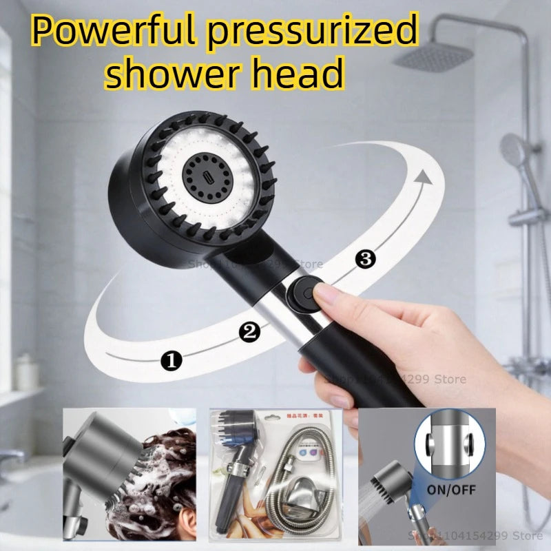 New High Pressure Bathroom Shower Kit Accessories for Bath Shower Bathroom Showerheads One Button Stop Bathroom Accessories Set Zpaxo