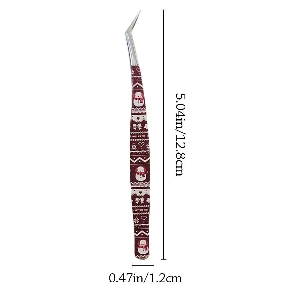 Metal Curved Stickers Tweezers Anti-static Cartoon Lashes Extension Zpaxo