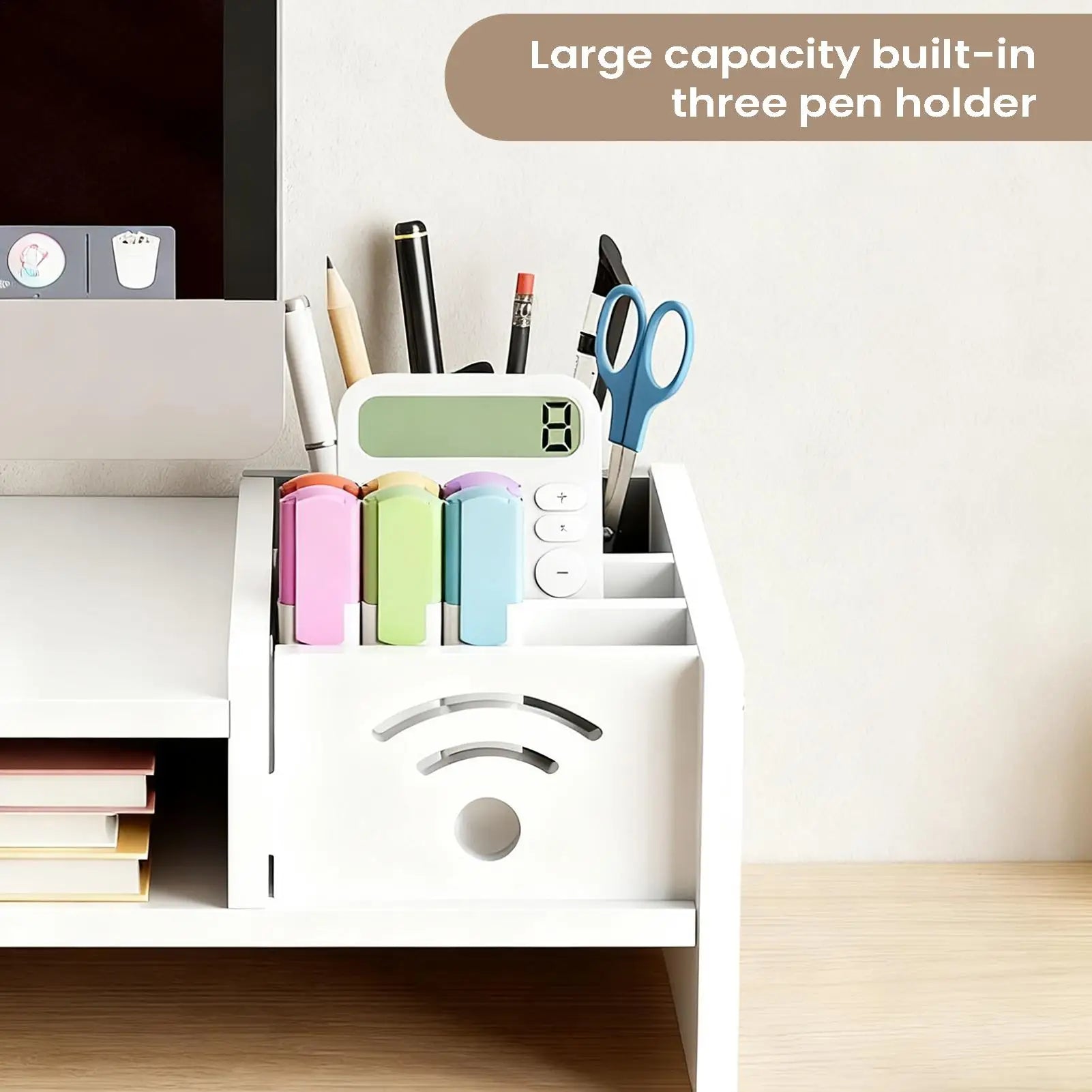 Computer Monitor Stand Desk 2-Tier Holder Height Riser Storage