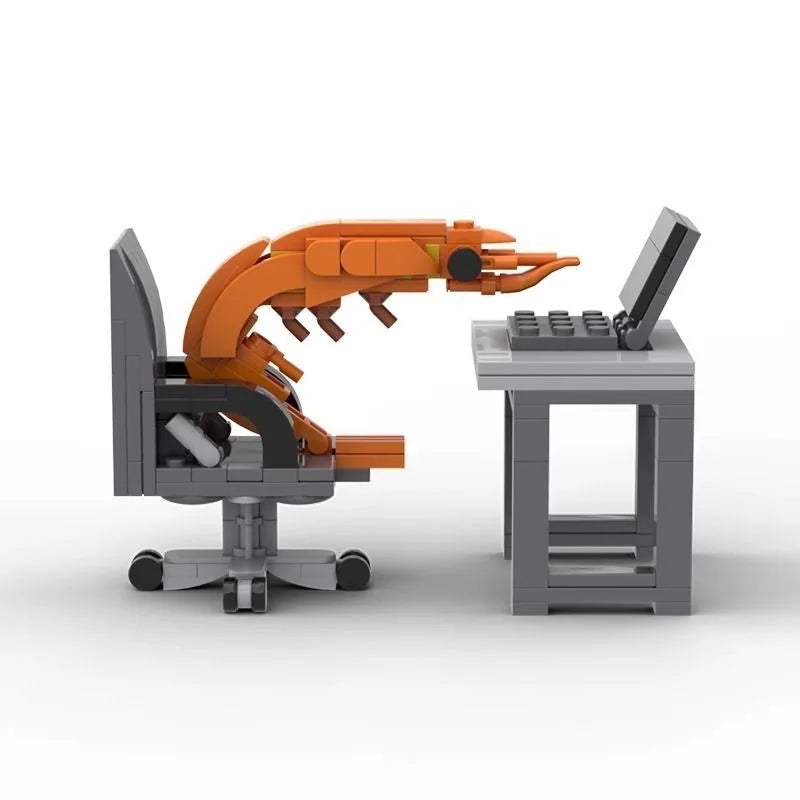 Working Shrimp Model Creative Building Block Puzzle Assembly Toy
