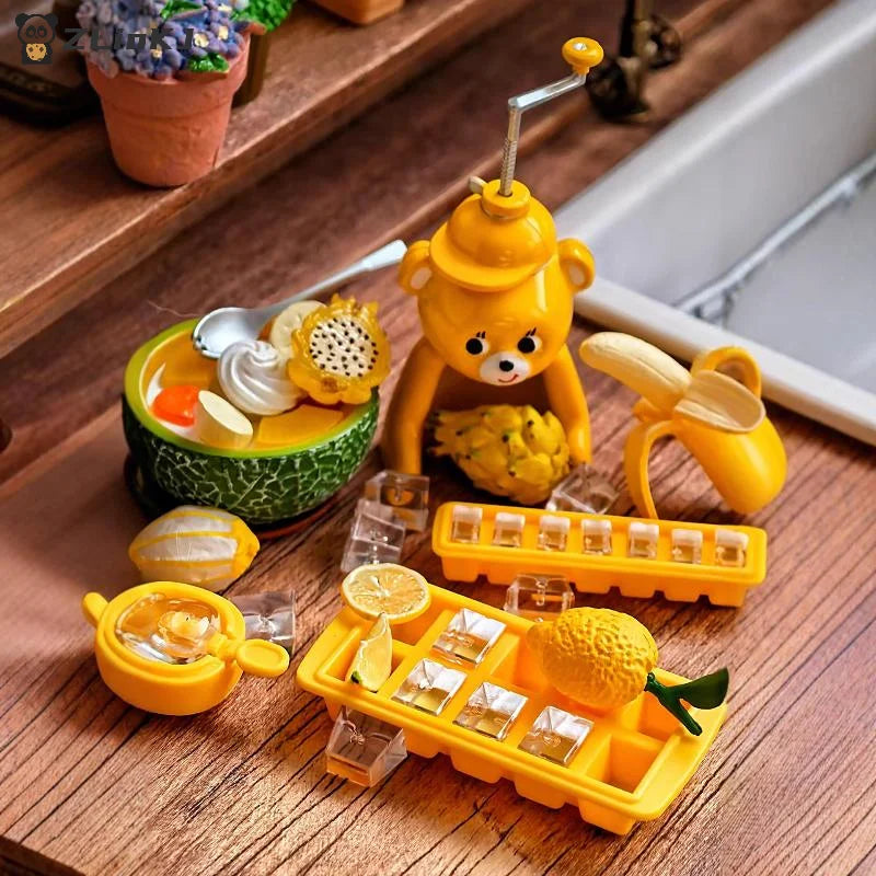Miniature Dollhouse Food Ice Scoop Cube Storage Box Model Toys Doll Zpaxo