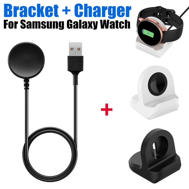 USB Charger Cable For Samsung Galaxy Watch 3 4 Classic 46mm Universal Bracket Smartwatch Charging Stand For Active 1 2 SM-R820 Zpaxo