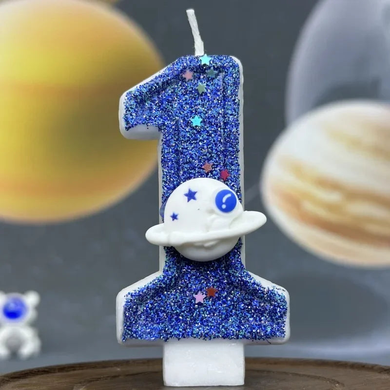 Boys Space Universe Birthday Number Candle Cake Topper Cake Topper Zpaxo 1