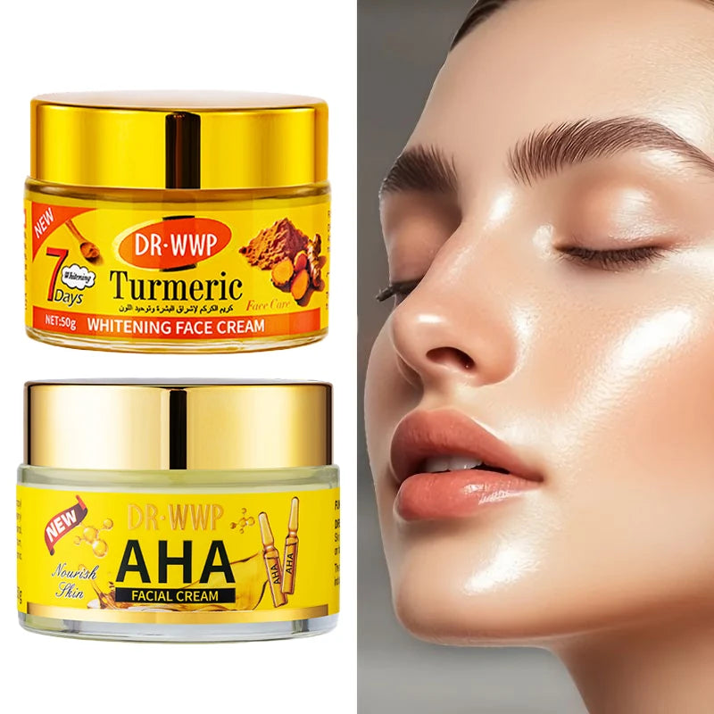Revitalizing Facial Care Cream Lasting Moisturizing Face Cream Contain Aha Fruit Acids, Turmeric Hydration Firming Face Cream Zpaxo