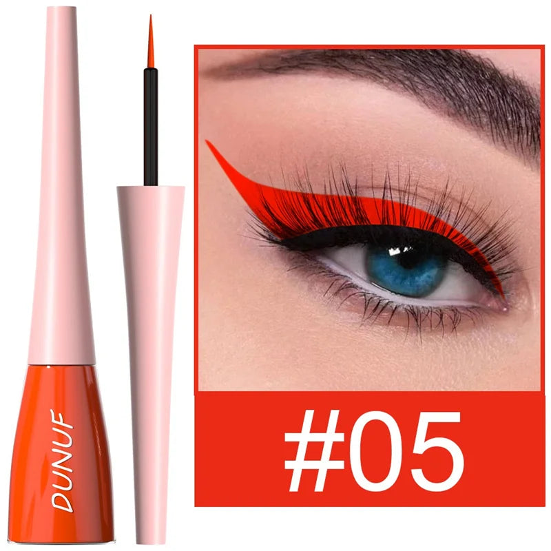 18 Colors Matte Colorful Liquid Eyeliner Pencil Makeup Dark Green