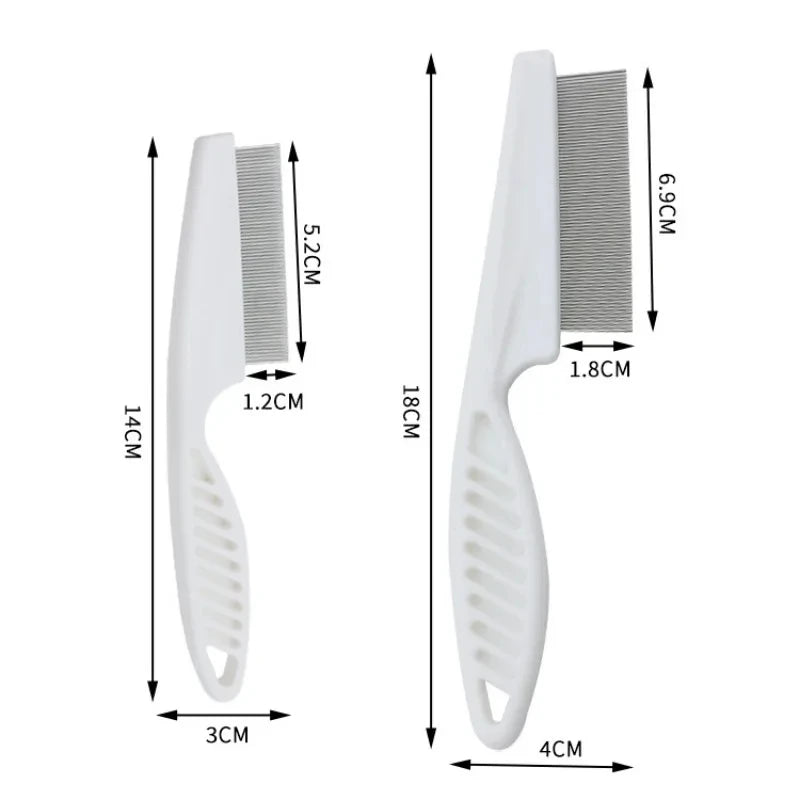 Flea Comb Dog Cat Hair Removal Brush Stainless Steel Dense Teeth Inline Comb Portable Pet Universal Grooming Cleaning Supplies Zpaxo