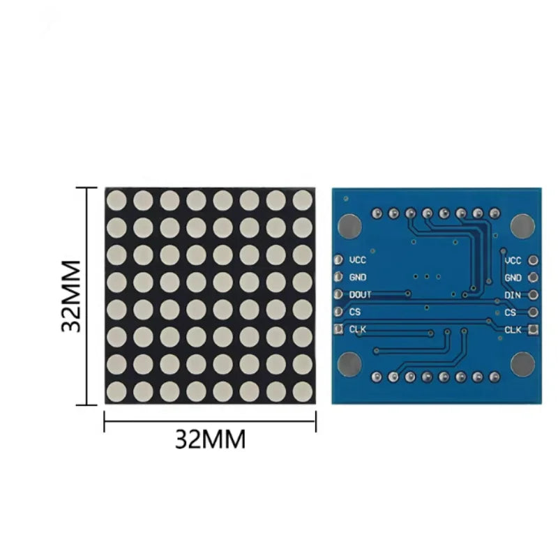 MAX7219 Dot Matrix Module Control Module MCU Control Driver LED Display Module Red/Blue/Green Zpaxo