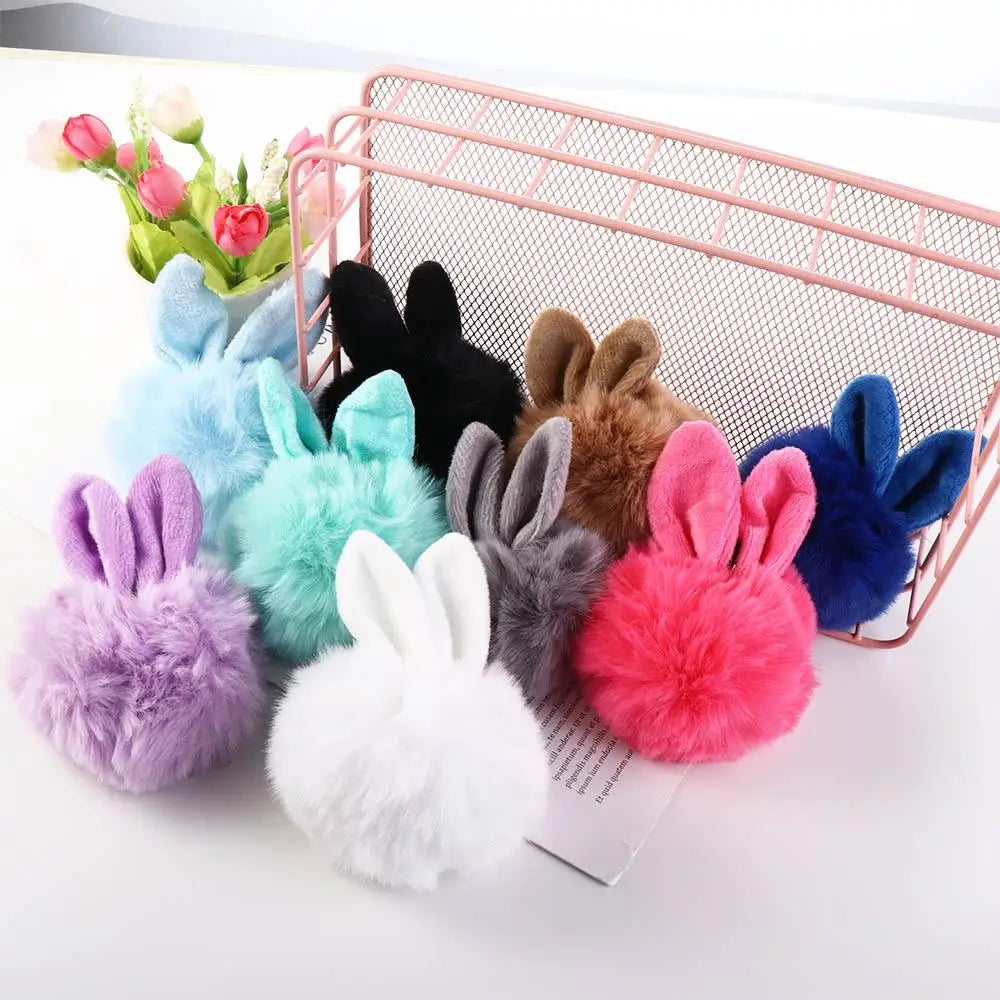 Accessories Fancy Rabbit Hair Bag Charms Car Pendant Cute Bunny Keychain Bag Pendant Pom Pom Key Chain Fur Ball Key Ring Zpaxo