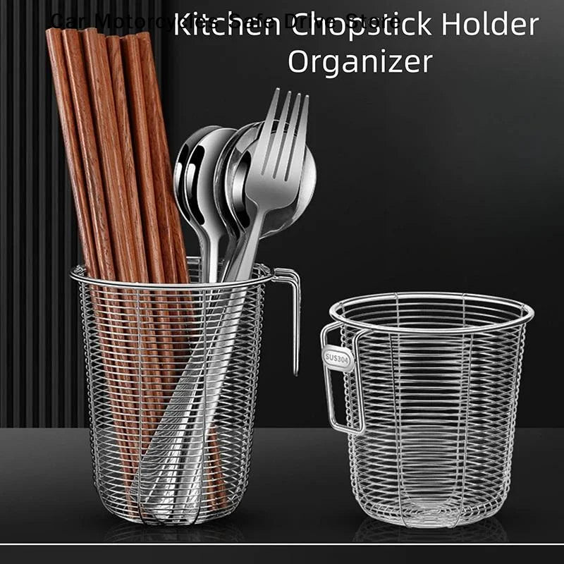 Kitchen Chopstick Holder Organizer Hanging Wall 304 Stainless Steel