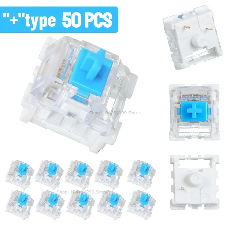 20-100 PCS Keyboard Switch Keyboard Clicker Key Replacement 3 Pin Tactile Switch Keyboard Replacement Accessories & Clip Zpaxo blue-50pcs