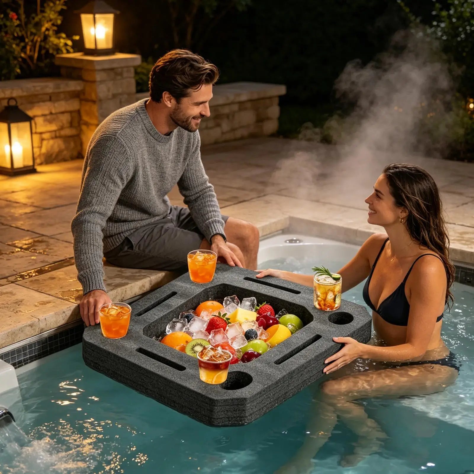 Creative Multi-function Floating Drink Rack Multi-hole Stable