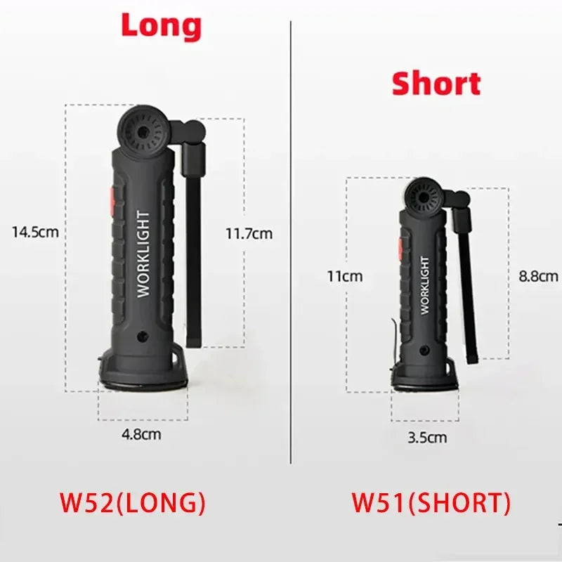 USB Rechargeable COB LED Flashlight – Magnetic, 5 Modes, Waterproof