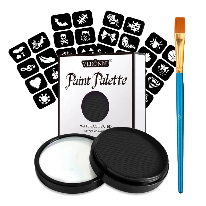 Water Activated Face Body Paint Non-toxic Safe Painting Multiple Zpaxo 3pcs sticker-A