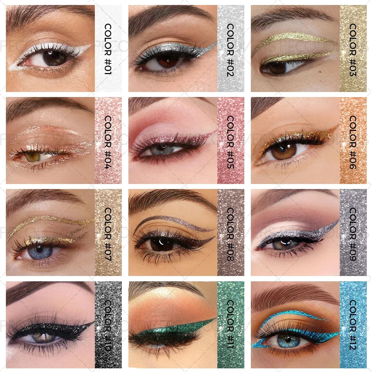 Golden Sparkle Two Shimmering Eyeliner Eyeshadow Waterproof