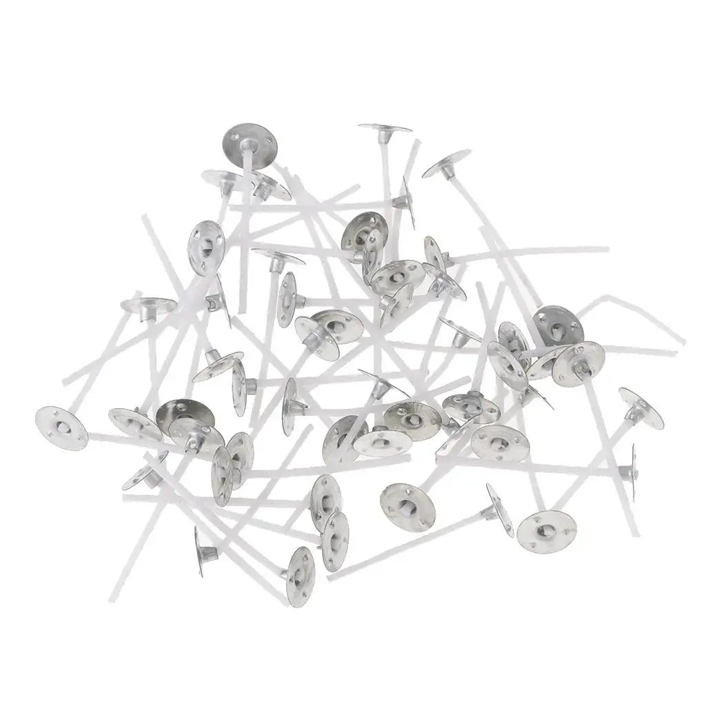 100 Pieces 25/30/35/55/60/70mm CANDLE WICKS PRETABBED PRE WAXED WITH SUSTAINERS Decorative Candle Making Supplie Zpaxo