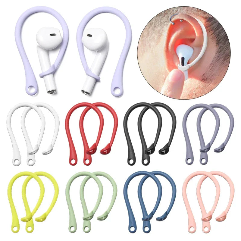 Silicone Ear Hooks for AirPods 1 2 3 Pro – Anti-Drop Sport Grip