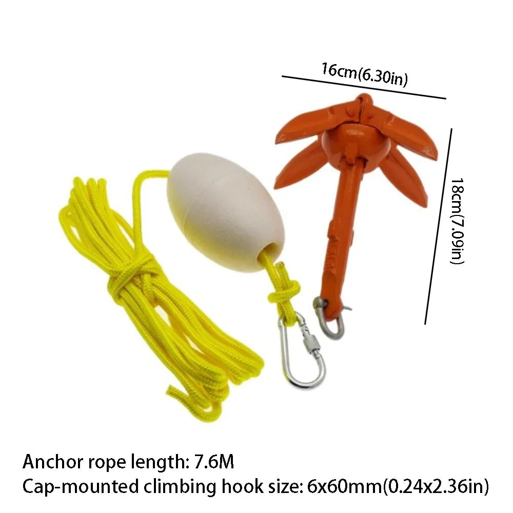 Aluminum Alloy Marine Kayak Anchor Portable Folding Design Rope Buoy Zpaxo Foldable anchor kit
