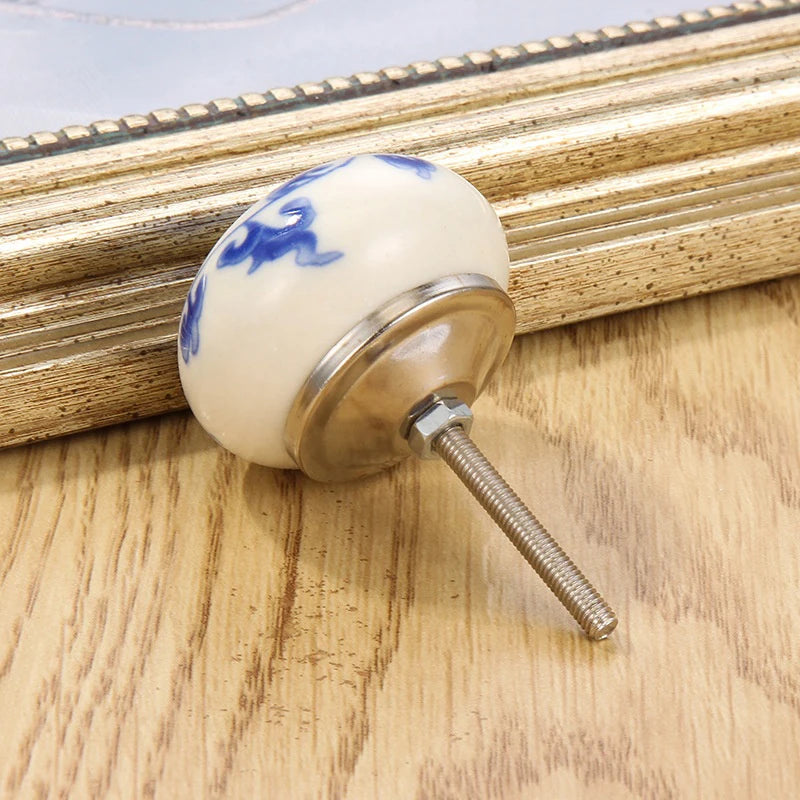 1PCS Multicolor Ceramic Knobs For Cupboard Cabinet Dresser And Furniture Antique Floral Drawer Handle Pull Door Knob Zpaxo