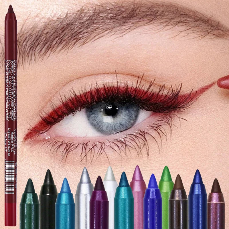 17 Colors Pearlescent Eyeliner Pencil Waterproof Long-lasting Colorful Matte Smooth High Pigment Eye Liner Shadow Pen Eye Makeup Zpaxo